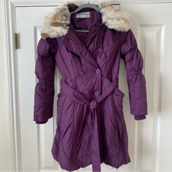 Vero Moda Jackets & Blazers - Women's Purple Fur-Trimmed Coat